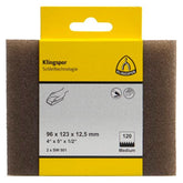 Klingspor - Sw 501 Abrasive Sponge, Flexible, 96 x 123 x 12.5 mm Grain 220. D.I.Y.-Packaged With Tab (Pack of 2) | 367319